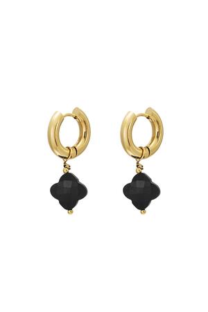 Orecchini trifoglio - collezione #summergirls Black & Gold Stainless Steel h5 