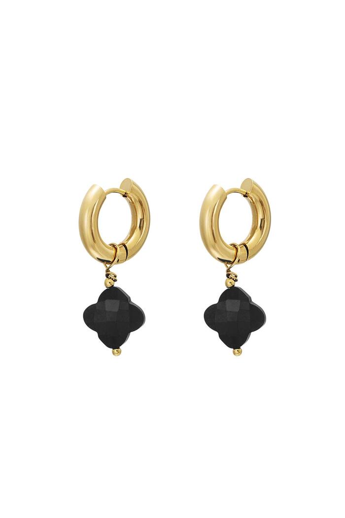 Orecchini trifoglio - collezione #summergirls Black & Gold Stainless Steel 