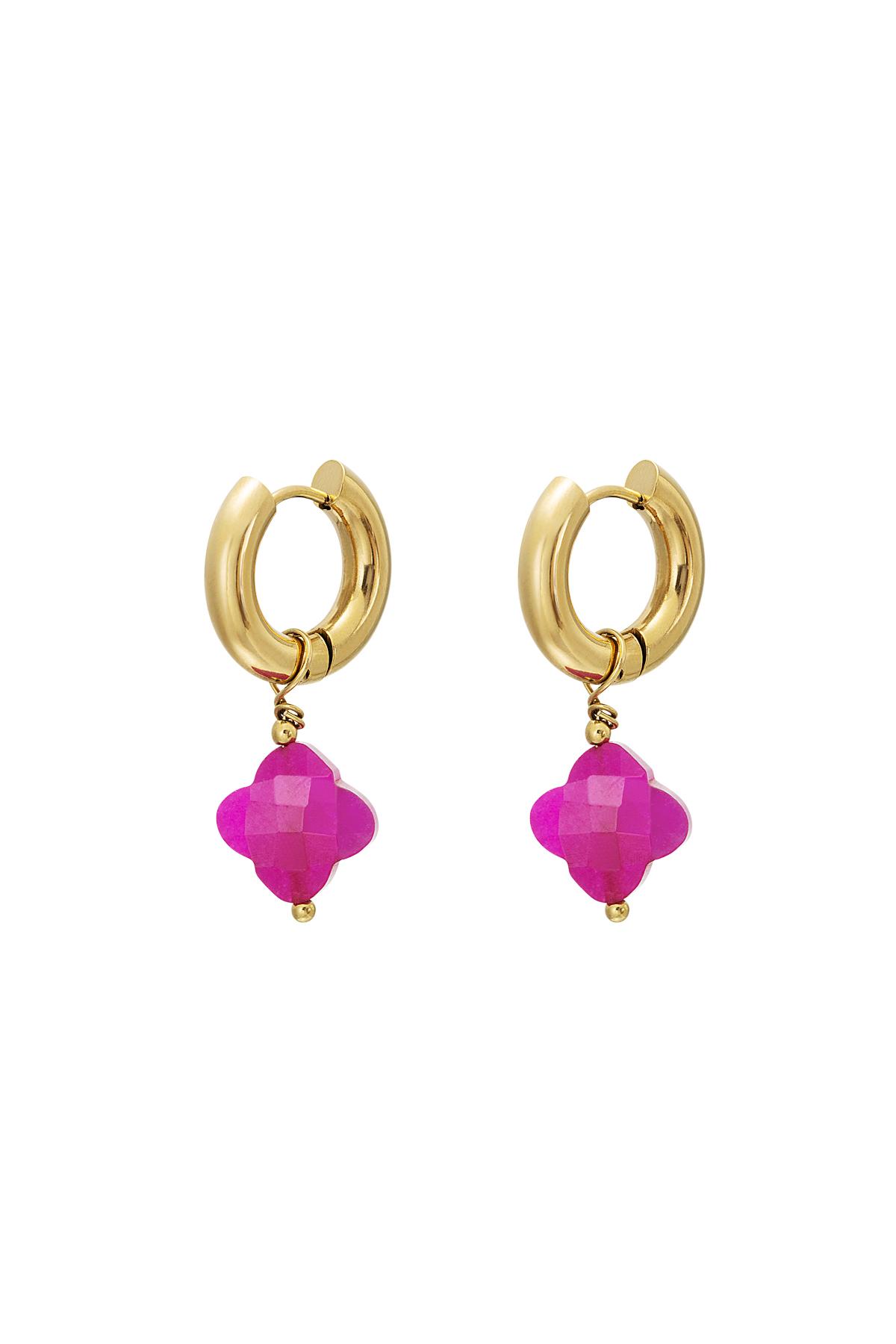 Pendientes Clover - colección #summergirls Rosado Acero inoxidable