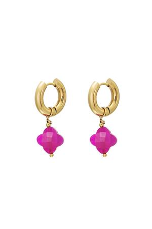 Boucles d'oreilles trèfle - collection #summergirls Rosé Acier inoxydable h5 