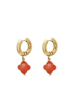Clover earrings - #summergirls collection Orange & Gold Stainless Steel h5 