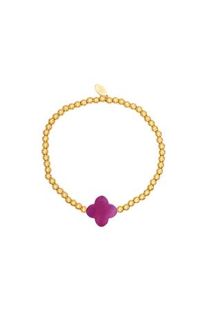 Bracelet trèfle - collection #summergirls Fuchsia Hématite h5 