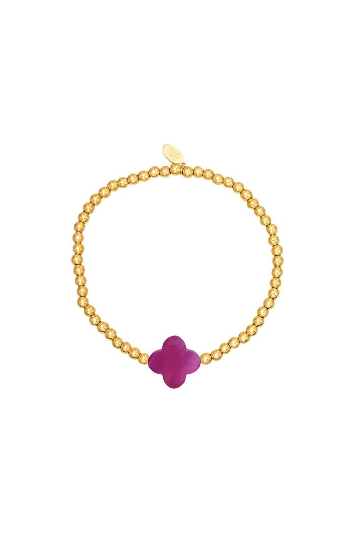 Bracelet trèfle - collection #summergirls Fuchsia Hématite 