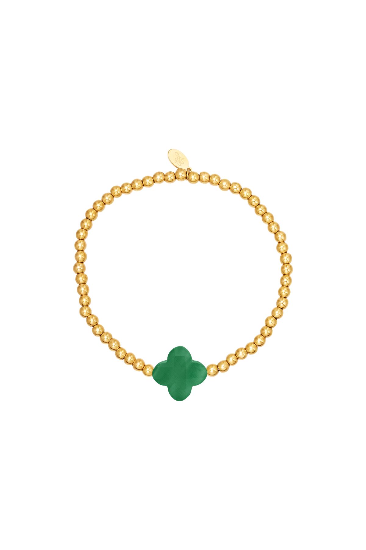 Bracelet trèfle - collection #summergirls Vert &amp; Or Hématite