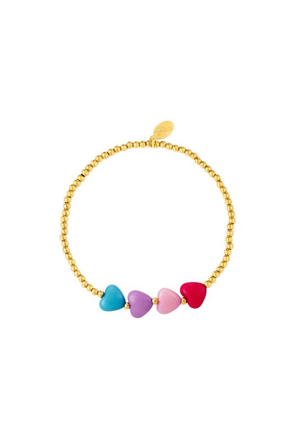 Pulsera corazones de colores - colección #summergirls Oro Hematita