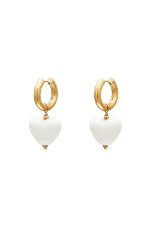 Renkli kalp küpeler - #summergirls koleksiyonu White gold Stainless Steel h5 