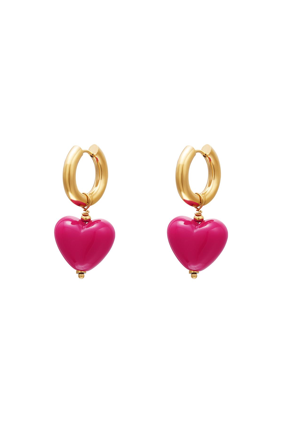 Renkli kalp küpeler - #summergirls koleksiyonu Rose Stainless Steel h5 