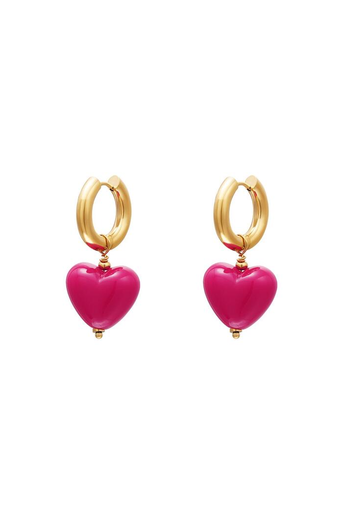 Kleurrijke hartjes oorbellen - #summergirls collection Rosé Stainless Steel 