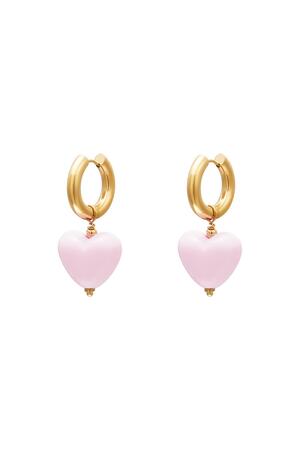 Boucles d'oreilles cœur coloré - collection #summergirls Rose pâle Acier inoxydable h5 