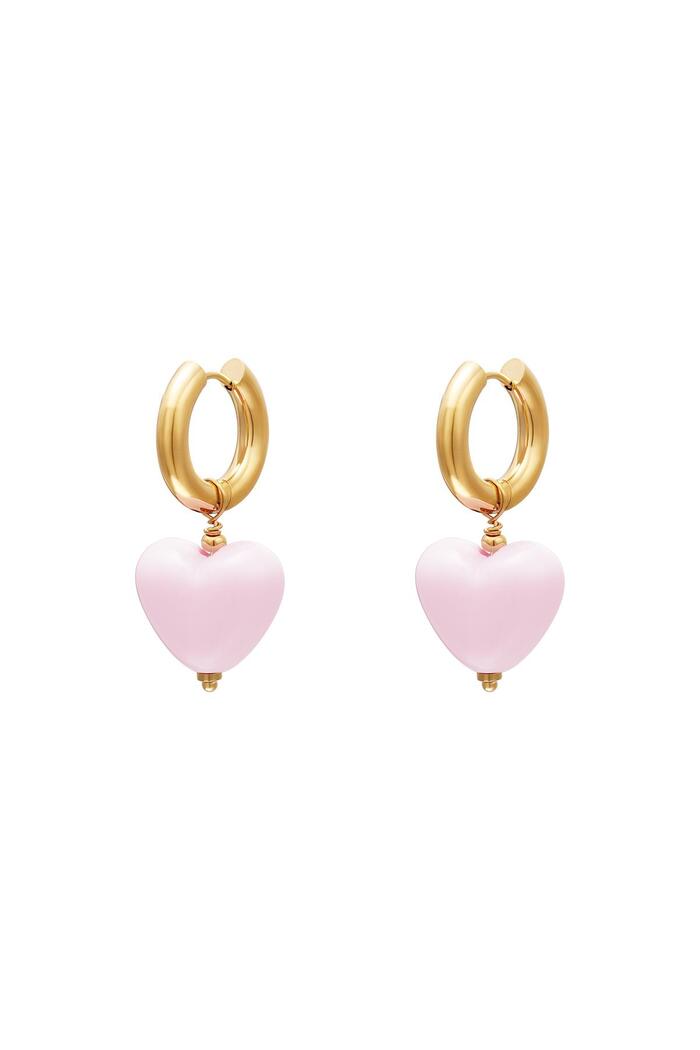 Colourful heart earrings - #summergirls collection Pale Pink Stainless Steel 