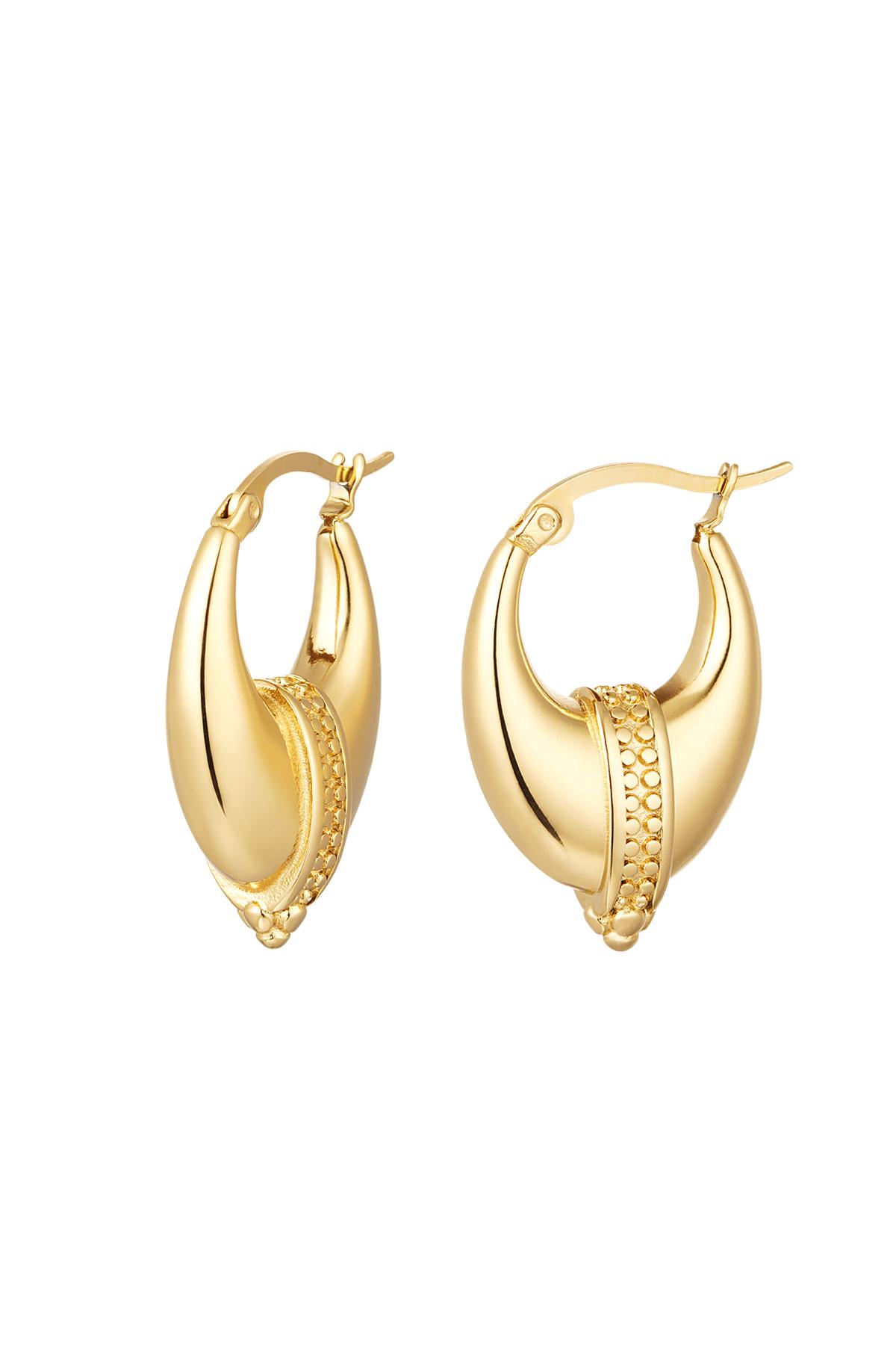 Earrings with detail in the middle Gold Stainless Steel 