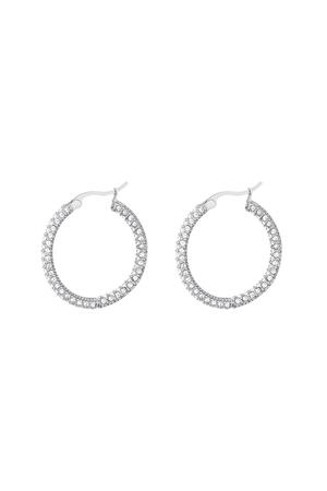 Round zircon earrings - small Silver Stainless Steel h5 