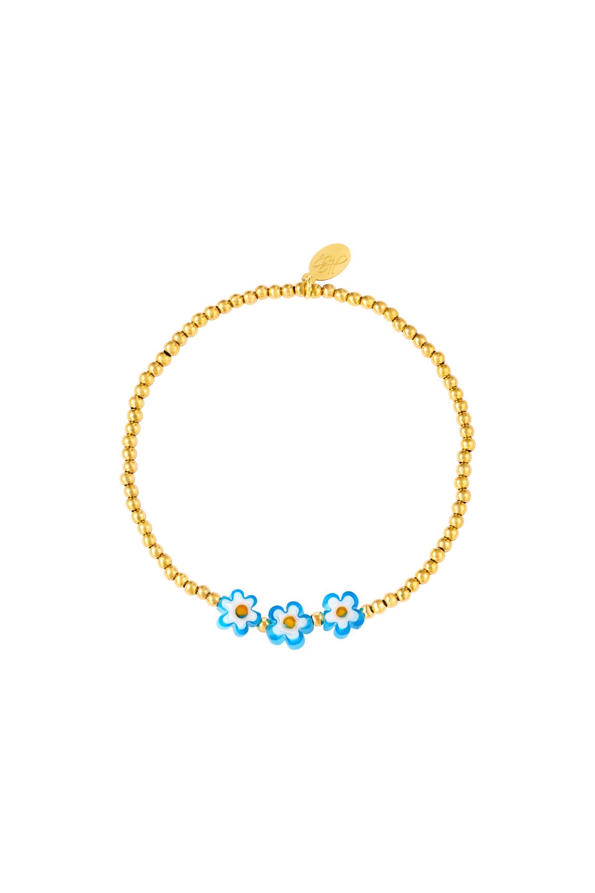 Blue daisy bracelet - #summergirls collection Gold Hematite h5 