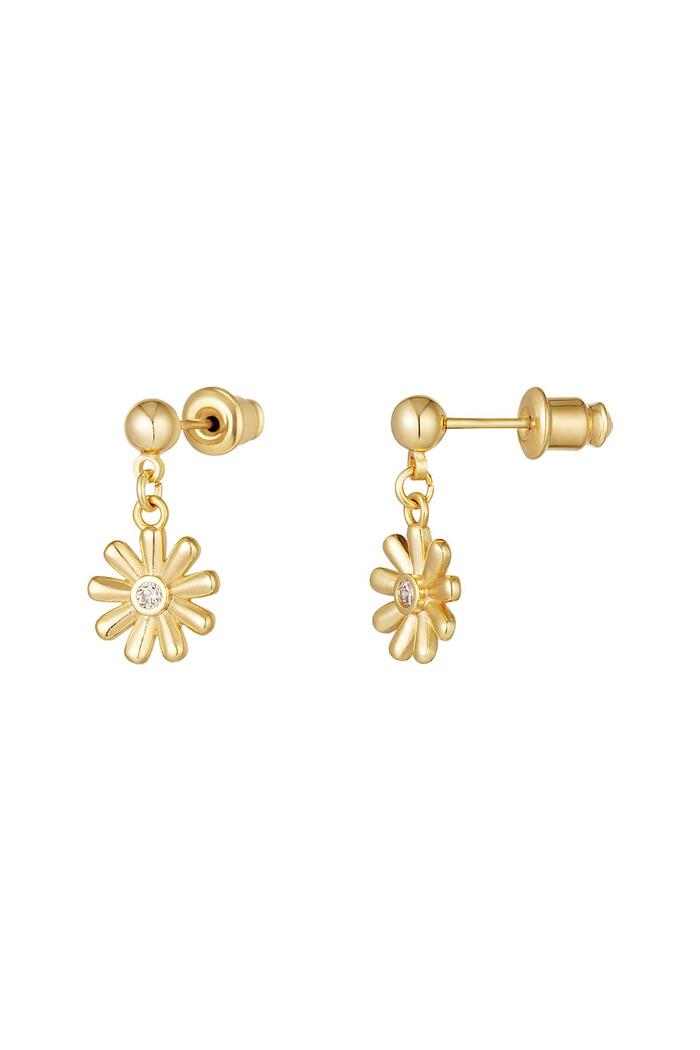 Earrings daisy - Sparkle collection Gold Copper 