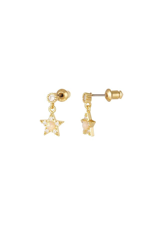 Ohrringe hängender Stern - Kollektion Sparkle Gold Kupfer