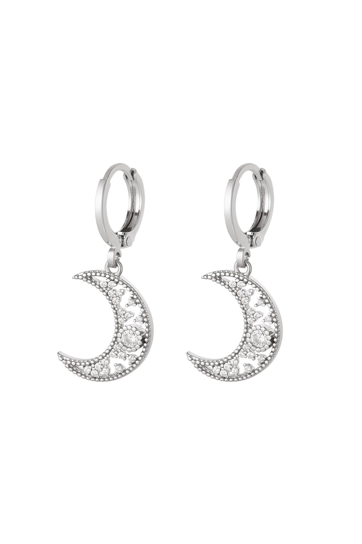 Earrings moon - Sparkle collection Silver Copper