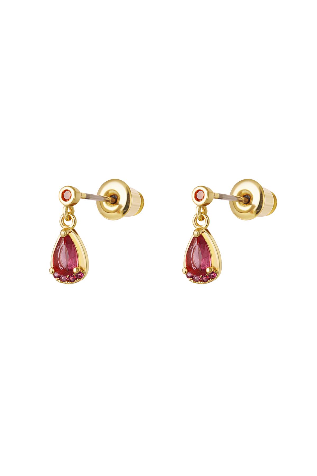 Boucles d'oreilles pendantes - Collection Sparkle Fuchsia Cuivré