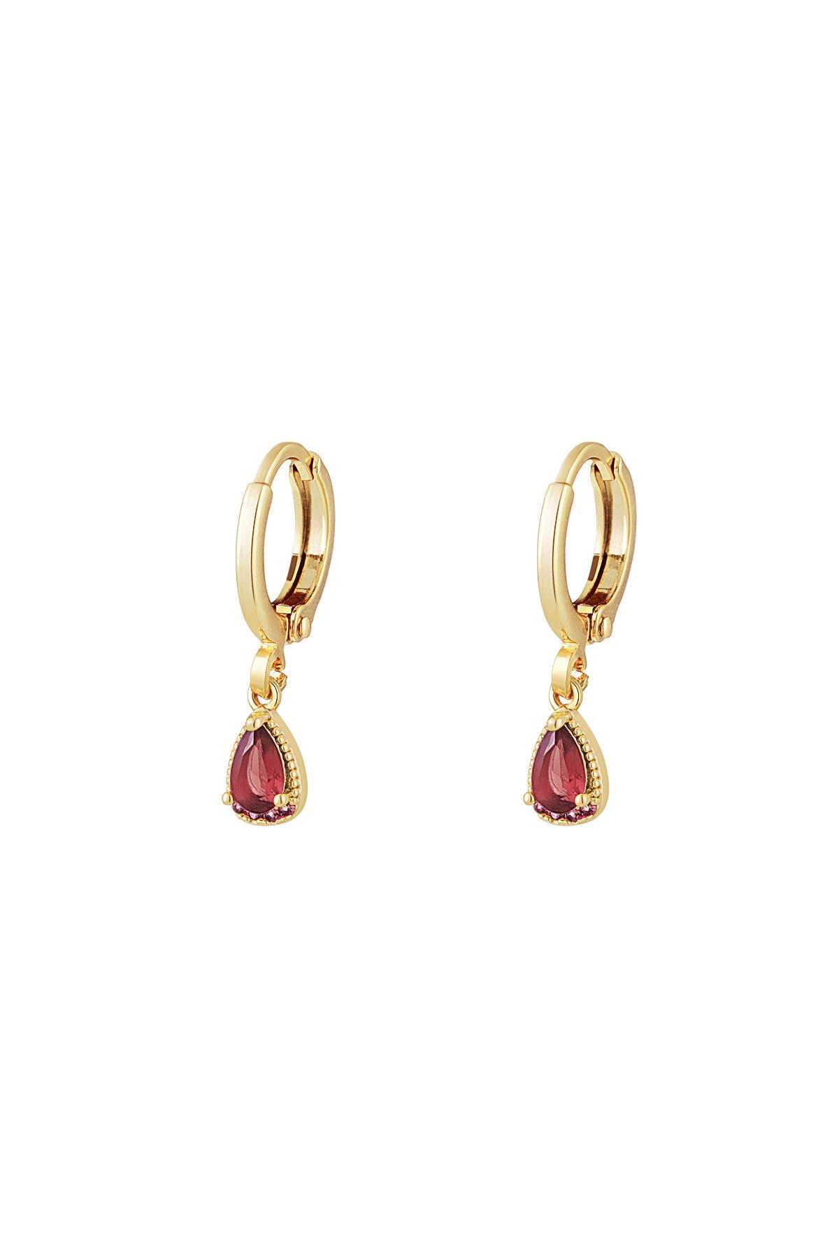 Drop earrings - Sparkle collection Fuchsia Copper h5 