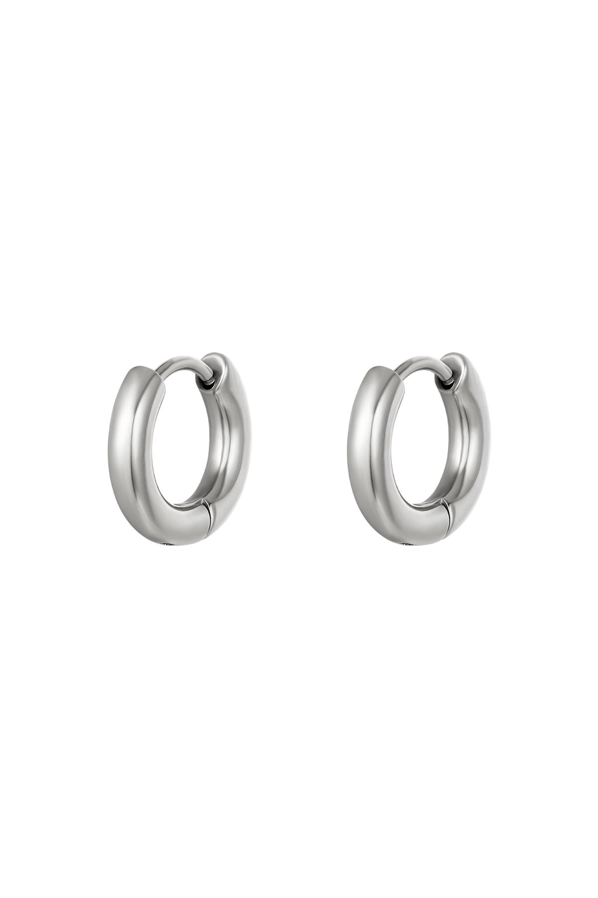 Basic creoles earrings - mini Silver Stainless Steel