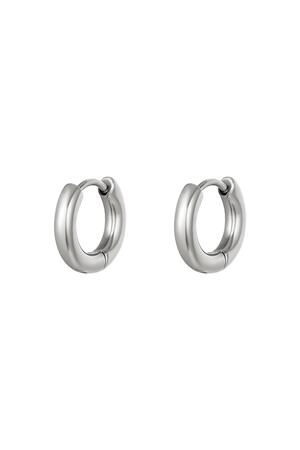 Basic creoles earrings - mini Silver Stainless Steel h5 