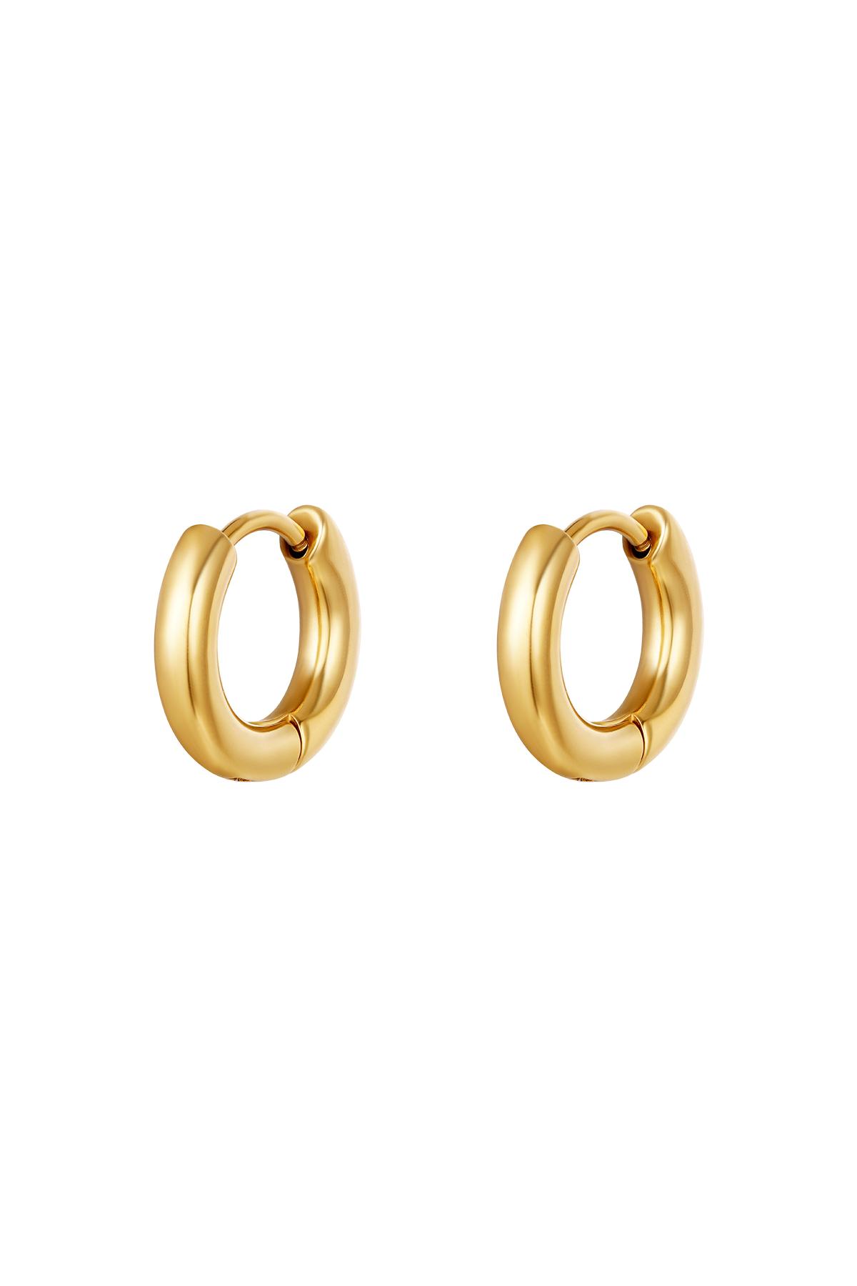 Basic creoles earrings - mini Gold Color Stainless Steel