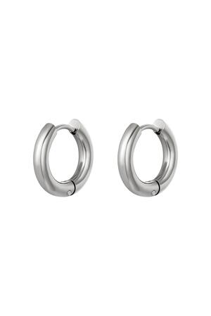 Basic creoles earrings - small Silver Stainless Steel h5 