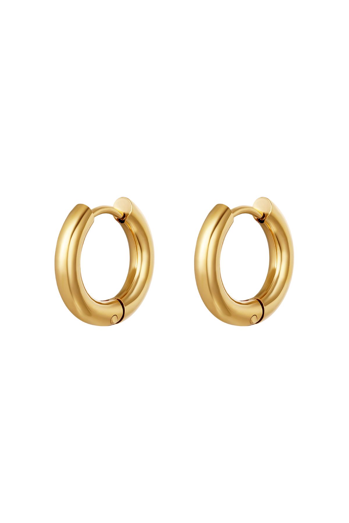 Basic creoles earrings - small Gold Stainless Steel