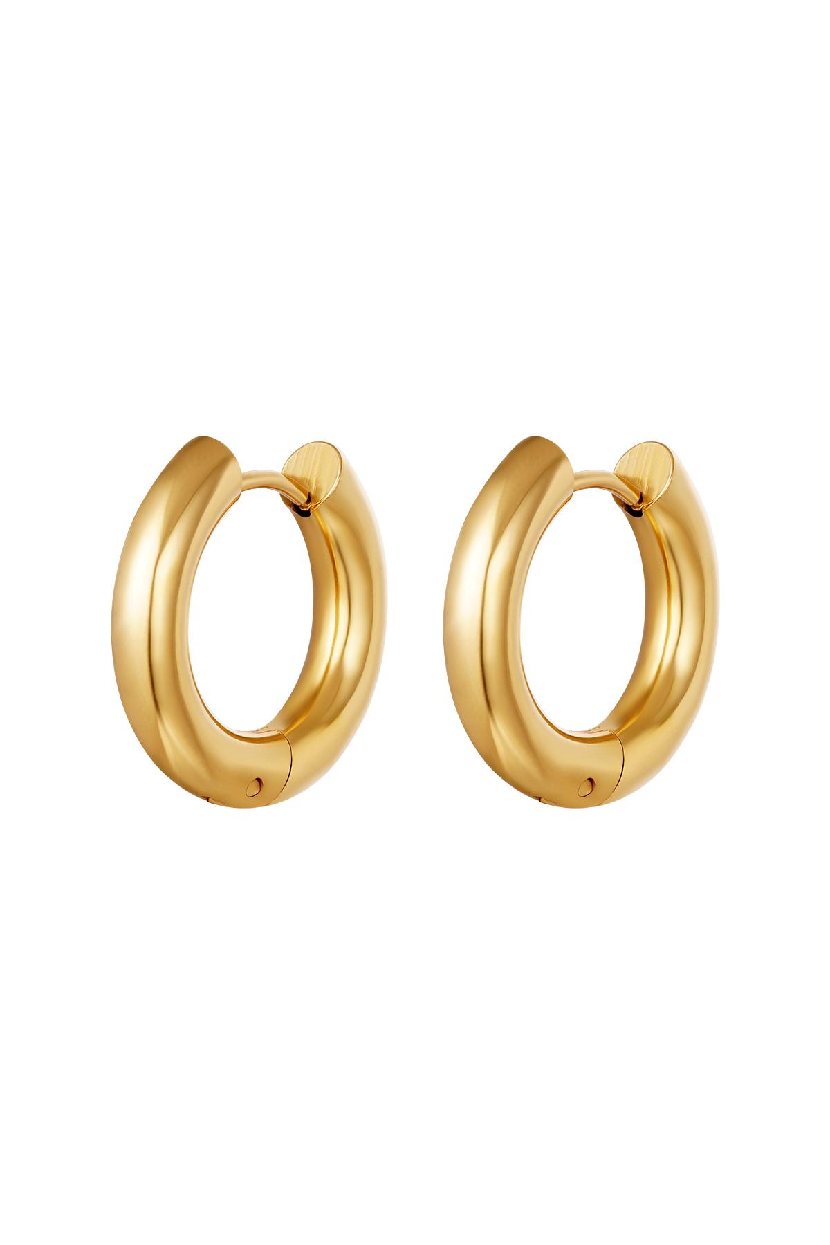 Basic creoles earrings - medium Gold Color Stainless Steel