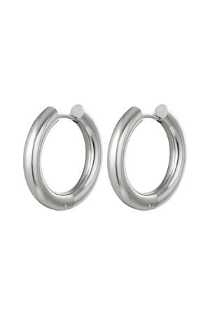 Basic creoles earrings - large Silver Stainless Steel h5 