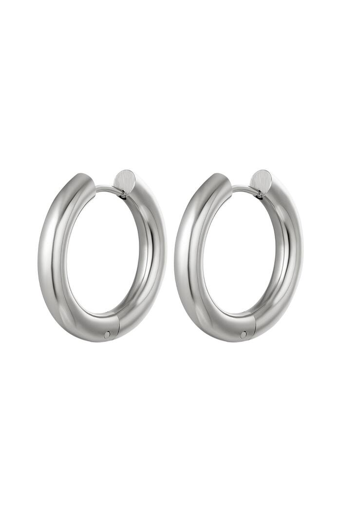 Basic creoles earrings - large Silver Stainless Steel 