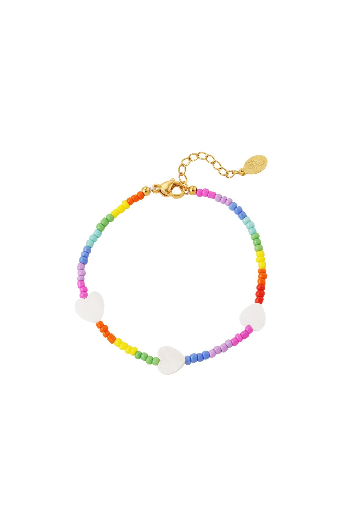 Love hearts bracelet - Rainbow collection Multi Stainless Steel