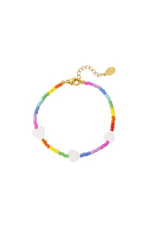 Liefde hartjes armband - Rainbow collectie Multi Stainless Steel h5 