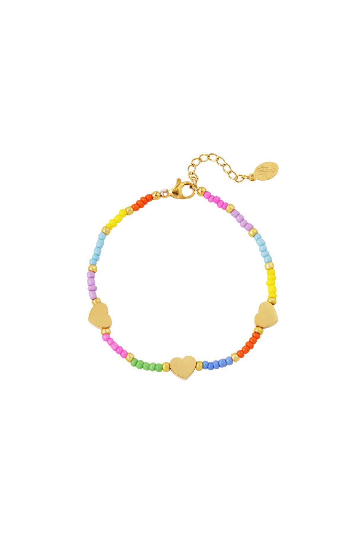 Gold hearts bracelet - Rainbow collection Multi Stainless Steel h5 