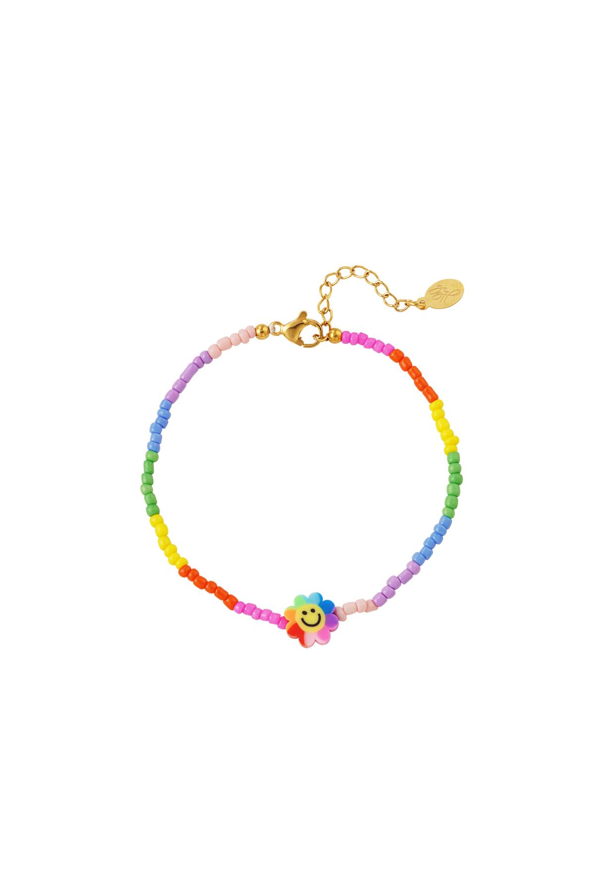 Pulsera flor smiley - colección Rainbow Multicolor Acero inoxidable