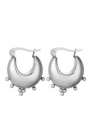 Massive earrings with dots  Silver Stainless Steel h5 