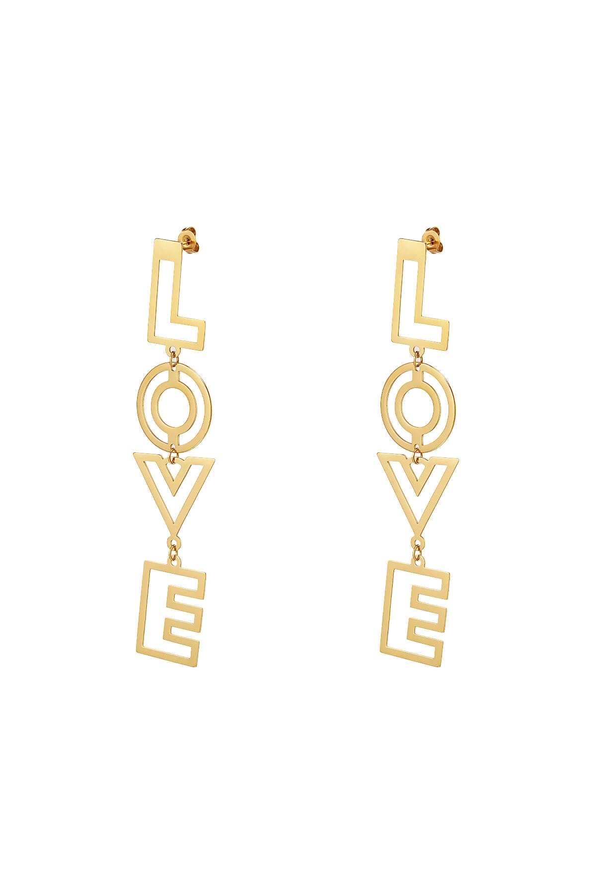 Love earrings Gold Stainless Steel