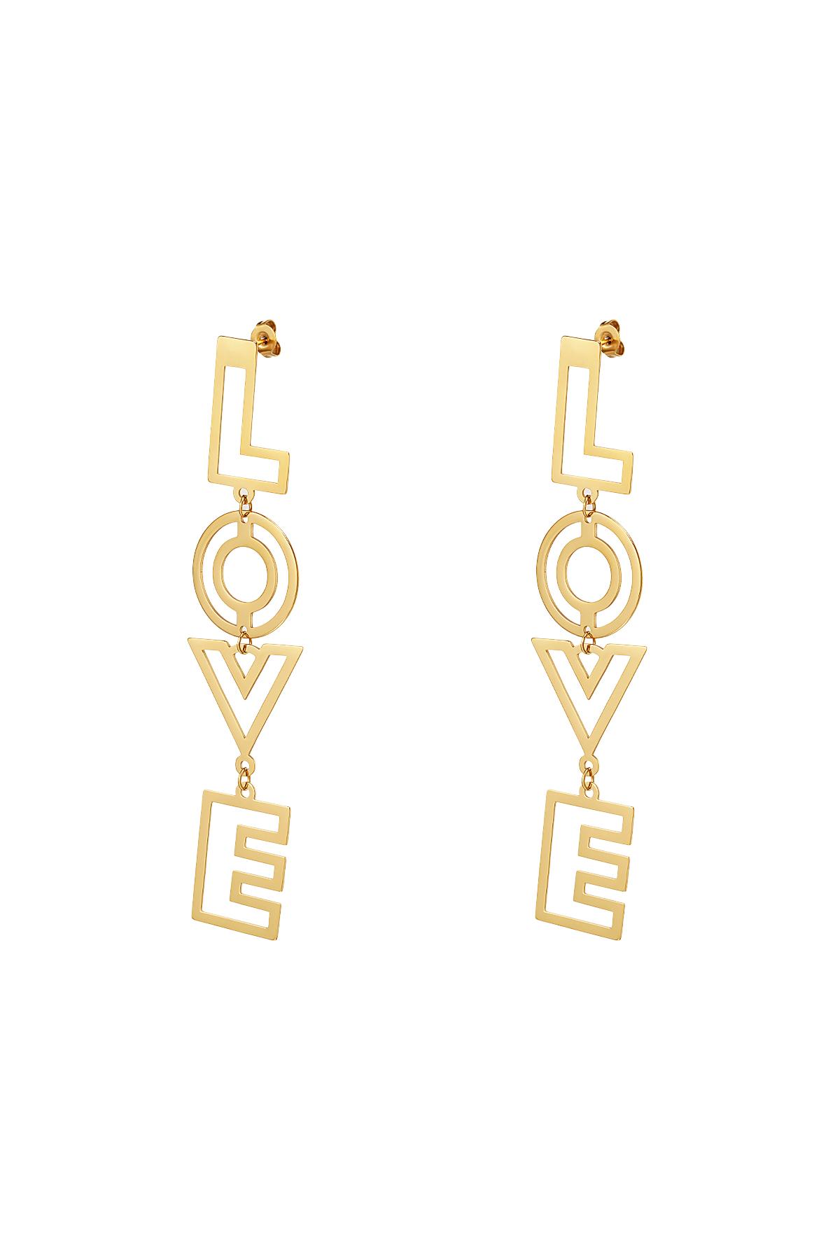 Love earrings Gold Color Stainless Steel