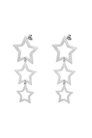 Stars earrings Silver Stainless Steel h5 