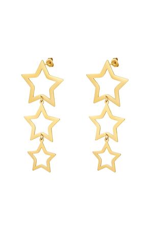 Stars earrings Gold Stainless Steel h5 