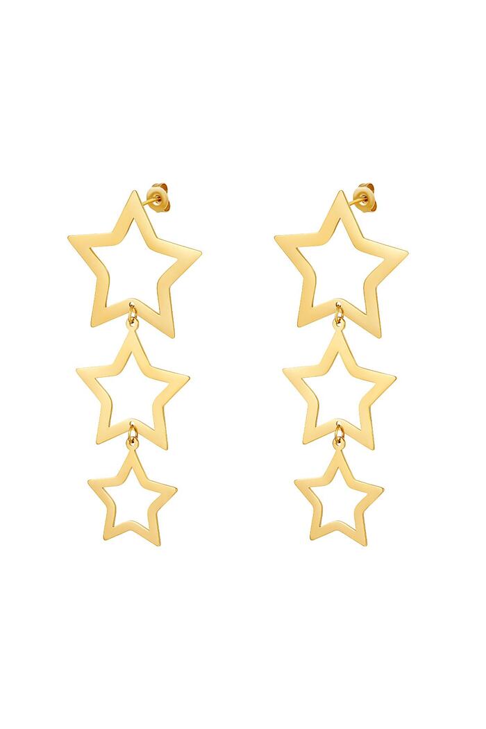 Stars earrings Gold Stainless Steel 