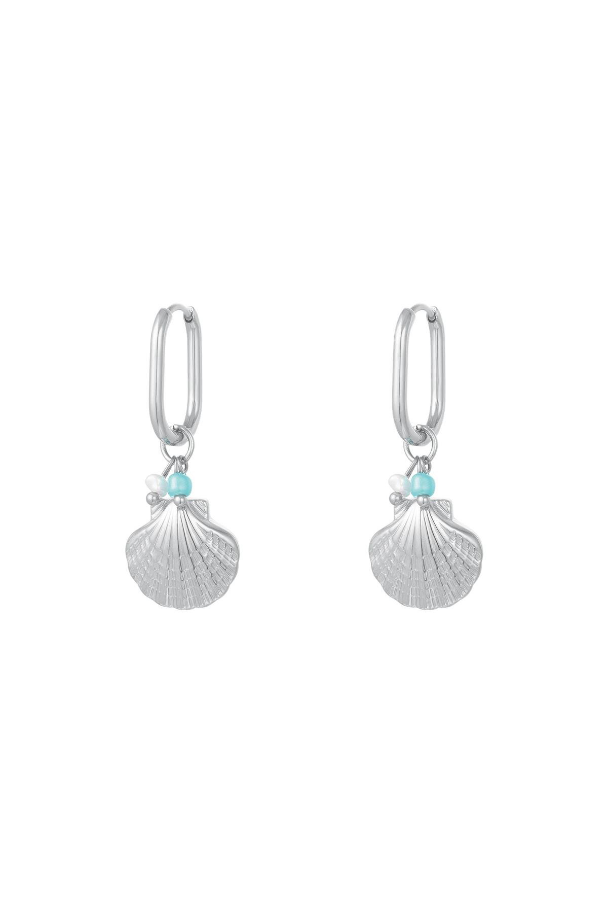 Dangling shell earrings - Beach collection Silver Color Stainless Steel