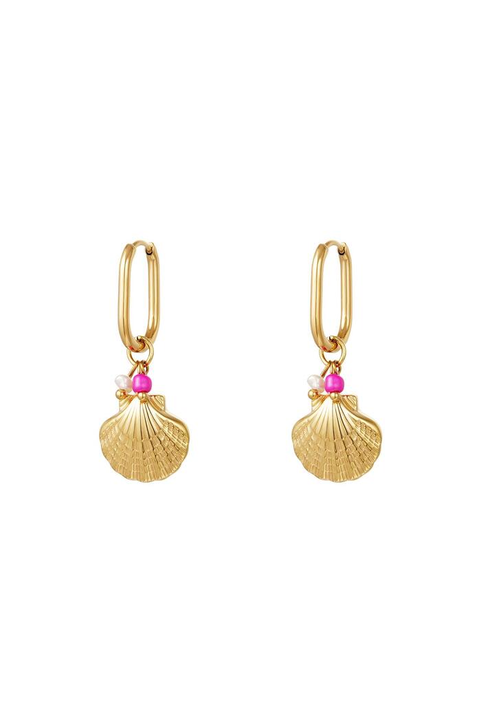 Dangling shell earrings - Beach collection Gold Stainless Steel 