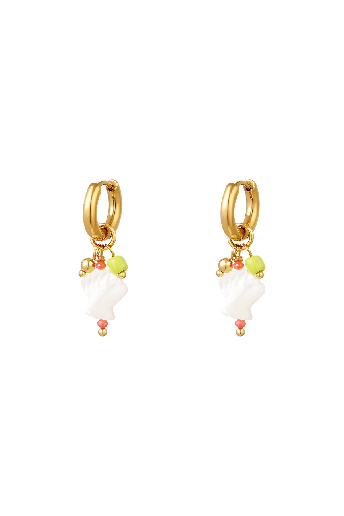 Little sea shell earrings - Beach collection Gold Stainless Steel