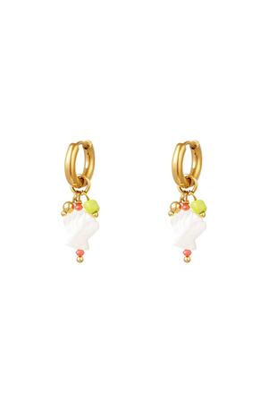 Little sea shell earrings - Beach collection Gold Stainless Steel h5 