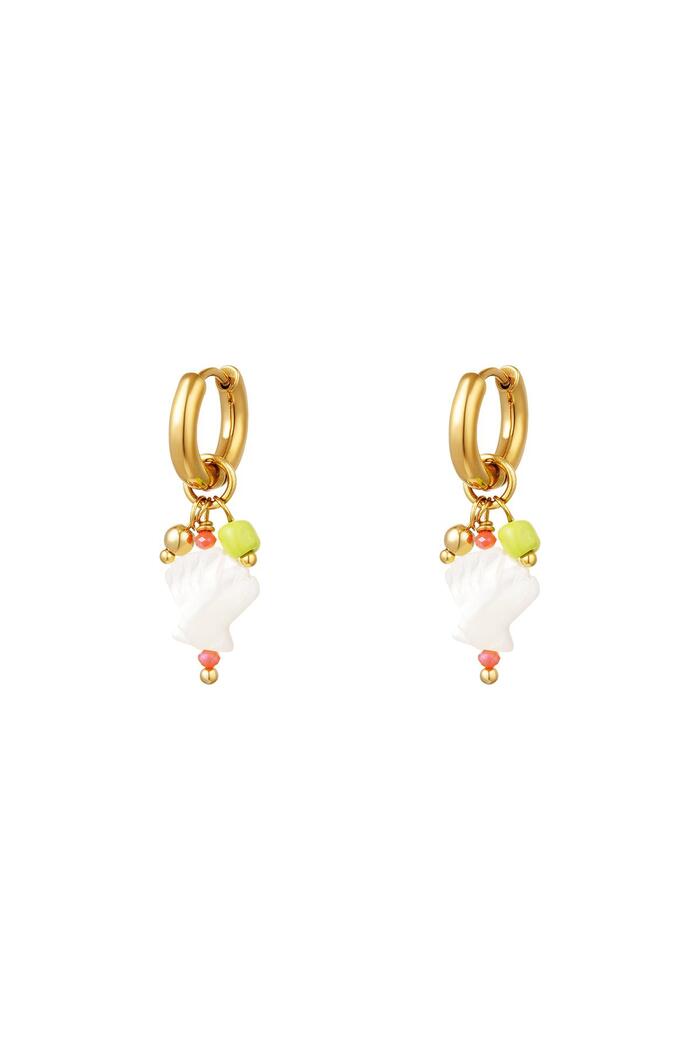 Little sea shell earrings - Beach collection Gold Stainless Steel 