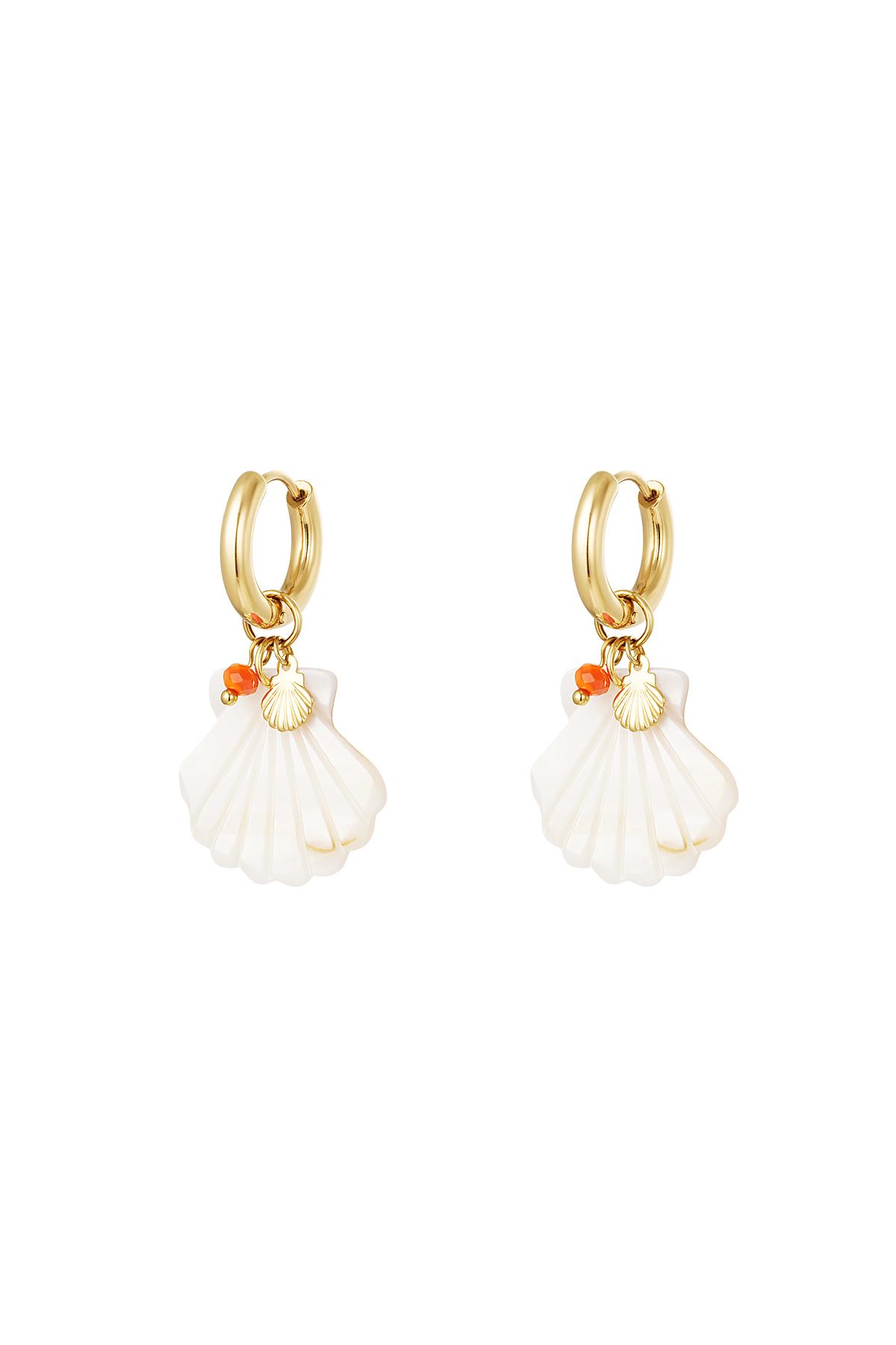 Sea shell earrings - Beach collection Gold Stainless Steel h5 