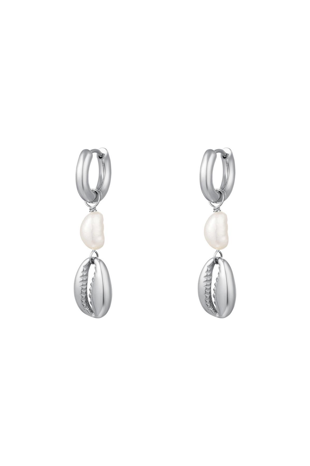 Pearl earrings - Beach collection Silver Color Stainless Steel 2