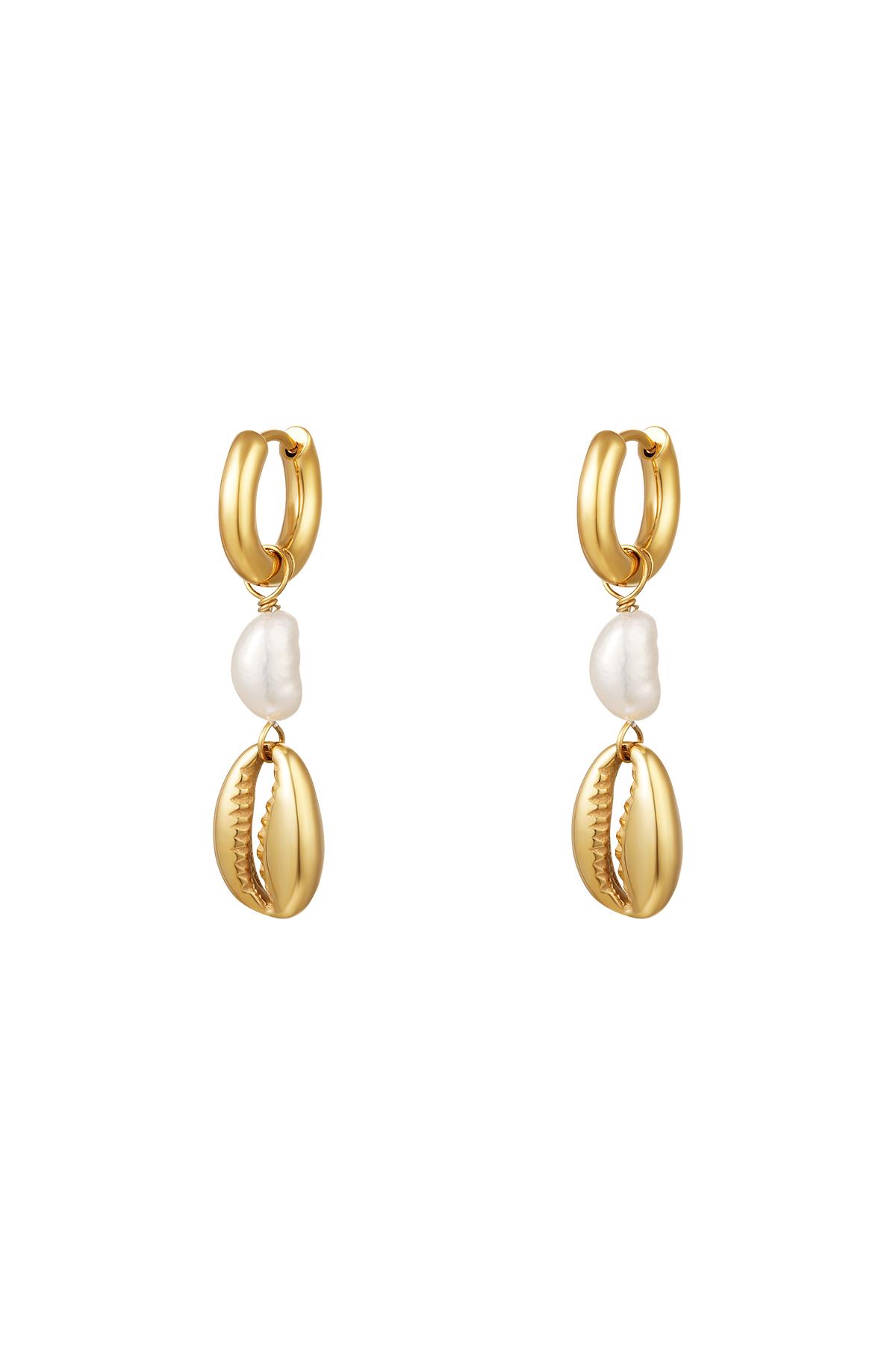 Pearl earrings - Beach collection Gold Stainless Steel h5 