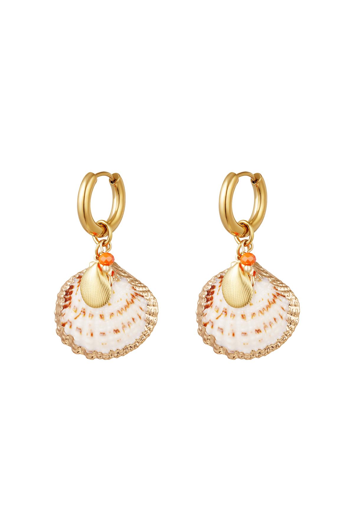 Big shell earrings - Beach collection Gold Color Stainless Steel 2