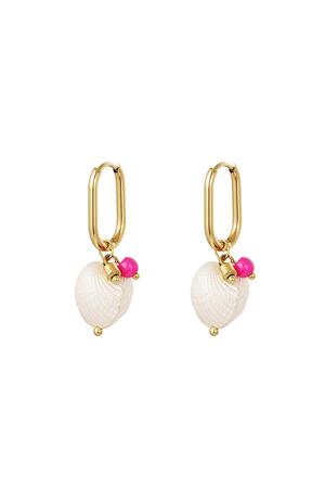 Sea shell earrings - Beach collection Gold Stainless Steel h5 